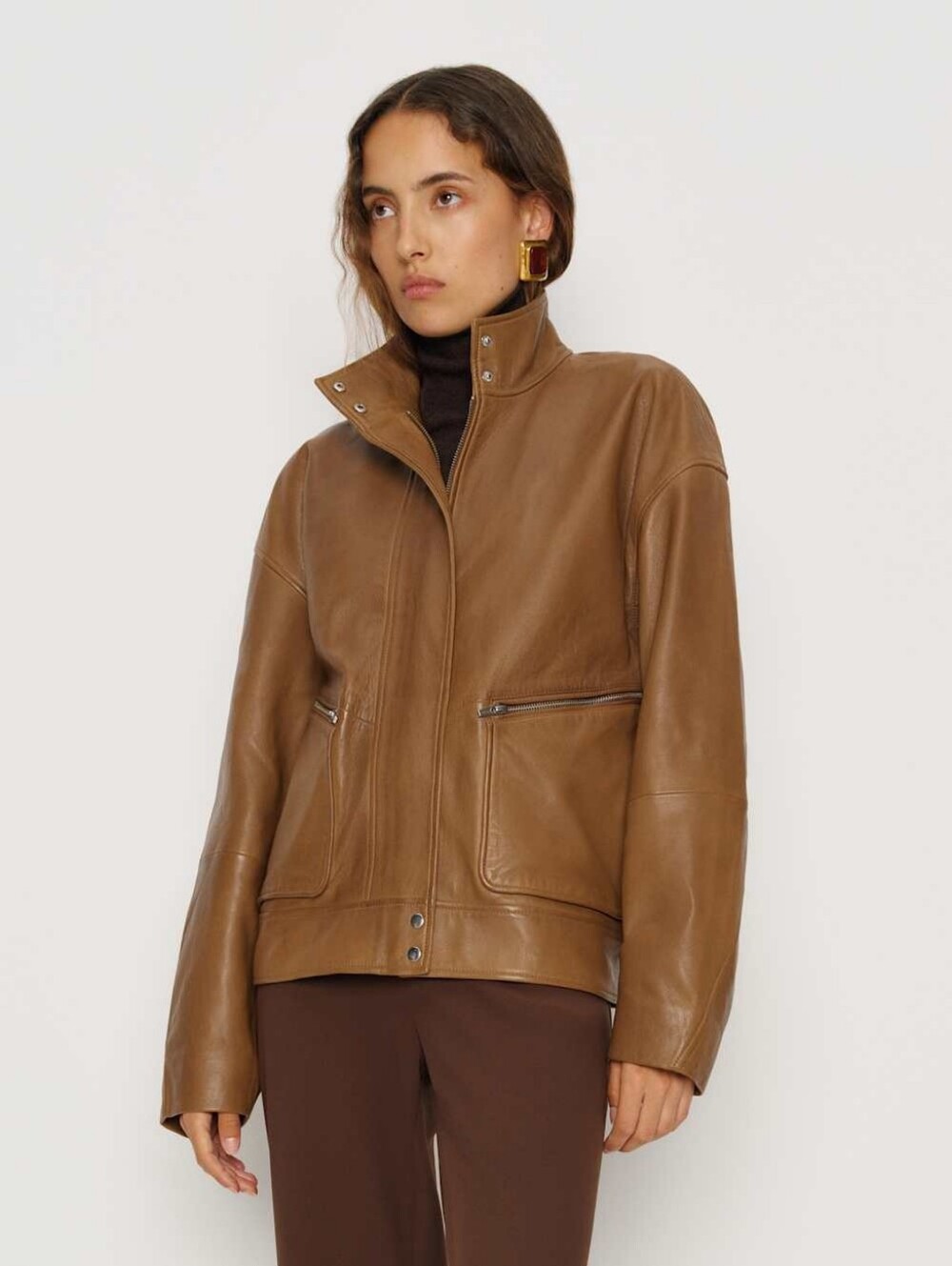 Reformation x Veda Harrison Leather Jacket, L, Topanga Canyon